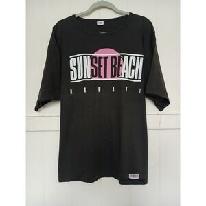 Vintage SUNSET BEACH Hawaii Single Stitch Tee Mens L Made in USA Crazy Shirts